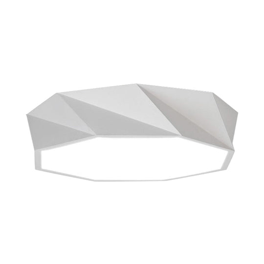 Modern LED Metal Flush Mount Lighting with Concave/Convex Shape - White/Black Flush Ceiling Mount, 16"/19.5"/23.5" Wide