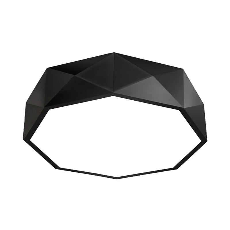 Modern LED Metal Flush Mount Lighting with Concave/Convex Shape - White/Black Flush Ceiling Mount, 16"/19.5"/23.5" Wide