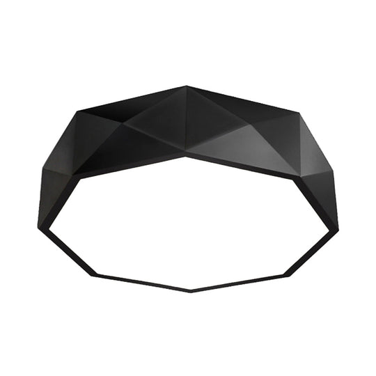 Modern LED Metal Flush Mount Lighting with Concave/Convex Shape - White/Black Flush Ceiling Mount, 16"/19.5"/23.5" Wide