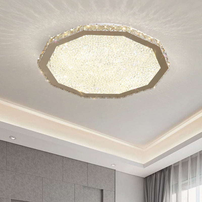 Modern LED Stainless-Steel Flush Mount Ceiling Light for Living Room