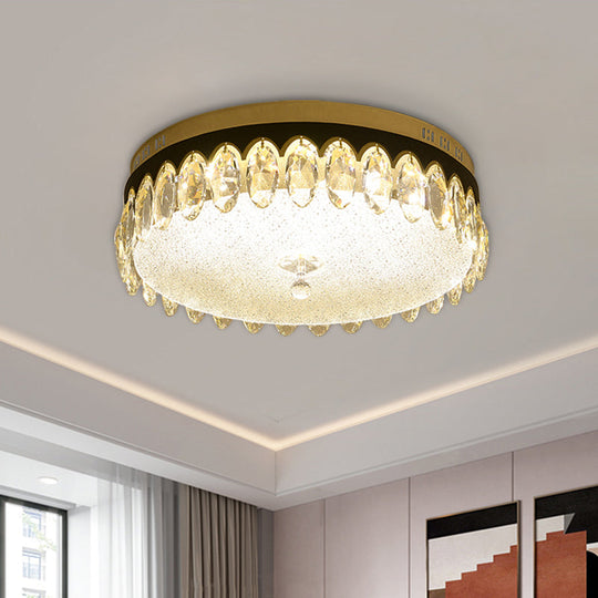 Minimalist LED Crystal Flush Mount Ceiling Light for Bedroom