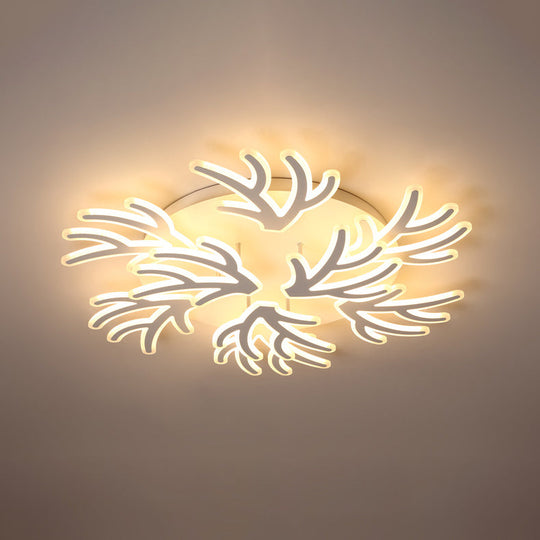 Contemporary Coral Flush Ceiling Light: Acrylic Flushmount with LED Lights in Warm/White/Natural