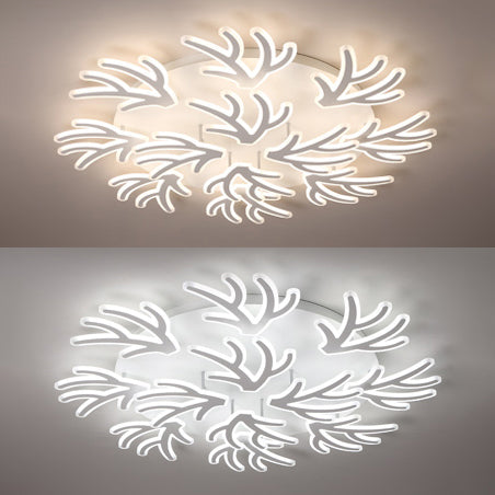 Contemporary Coral Flush Ceiling Light: Acrylic Flushmount with LED Lights in Warm/White/Natural