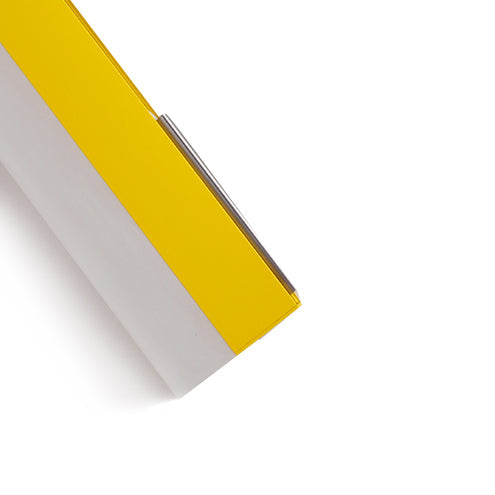 Sleek LED Office Flush Mount: Contemporary Black/Yellow Slim Linear Metal Lamp