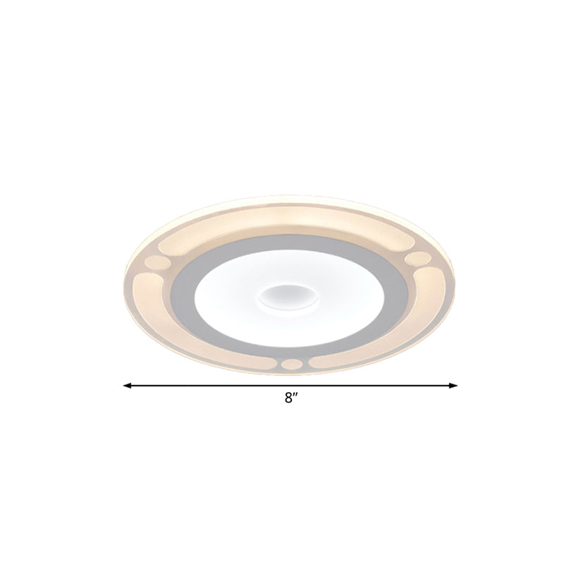Contemporary LED Flushmount Bedroom Ceiling Light - Wide Ring, Acrylic, Warm/White Light (8"/16.5"/20.5")