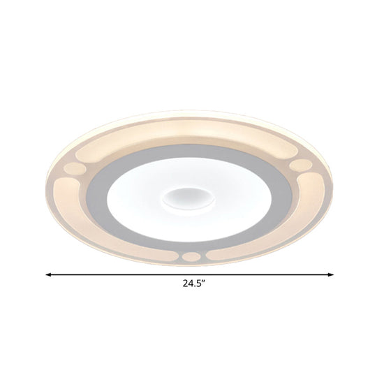 Contemporary LED Flushmount Bedroom Ceiling Light - Wide Ring, Acrylic, Warm/White Light (8"/16.5"/20.5")