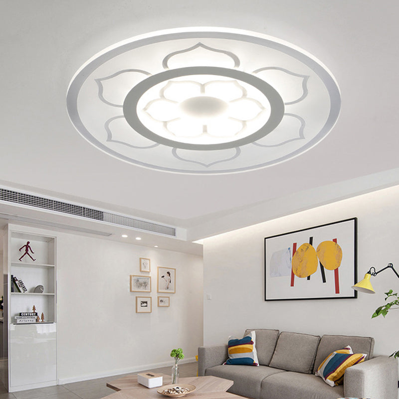Modern Acrylic Lotus Flush Mount Lamp - LED Ceiling Light (8"/16.5"/20.5") in Warm or White Light