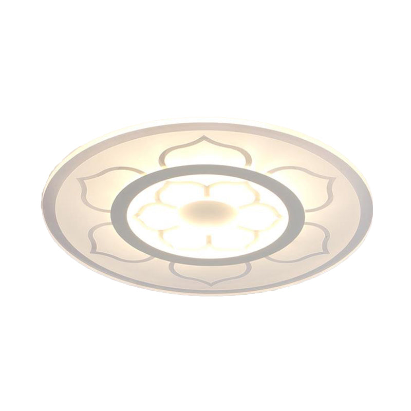 Modern Acrylic Lotus Flush Mount Lamp - LED Ceiling Light (8"/16.5"/20.5") in Warm or White Light