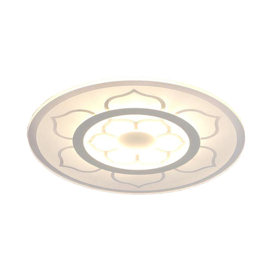 Modern Acrylic Lotus Flush Mount Lamp - LED Ceiling Light (8"/16.5"/20.5") in Warm or White Light