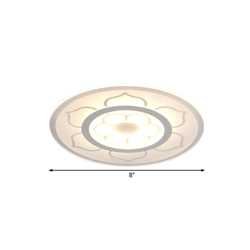 Modern Acrylic Lotus Flush Mount Lamp - LED Ceiling Light (8"/16.5"/20.5") in Warm or White Light
