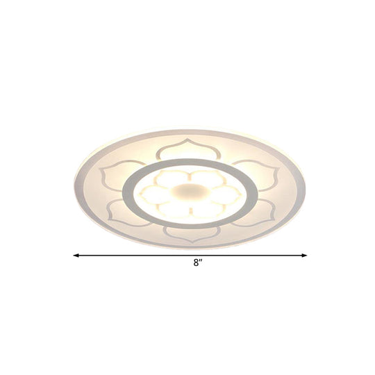 Modern Acrylic Lotus Flush Mount Lamp - LED Ceiling Light (8"/16.5"/20.5") in Warm or White Light