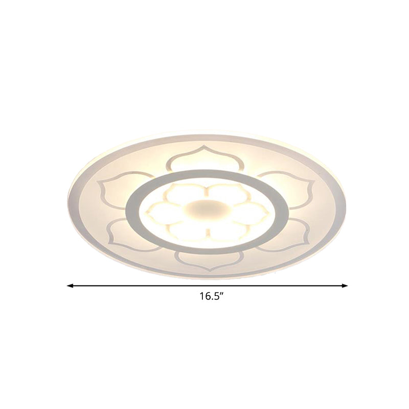 Modern Acrylic Lotus Flush Mount Lamp - LED Ceiling Light (8"/16.5"/20.5") in Warm or White Light