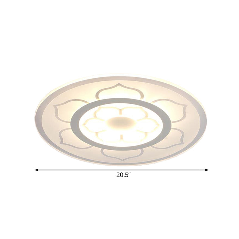 Modern Acrylic Lotus Flush Mount Lamp - LED Ceiling Light (8"/16.5"/20.5") in Warm or White Light