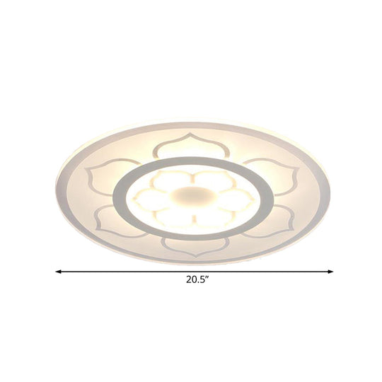 Modern Acrylic Lotus Flush Mount Lamp - LED Ceiling Light (8"/16.5"/20.5") in Warm or White Light