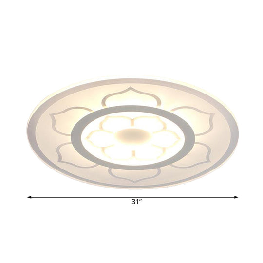Modern Acrylic Lotus Flush Mount Lamp - LED Ceiling Light (8"/16.5"/20.5") in Warm or White Light