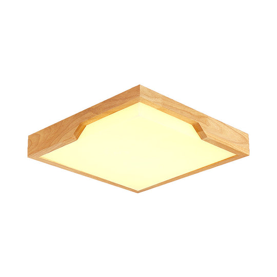Modern Wooden LED Ceiling Lamp - Single Light Flush Mount Fixture (3 Sizes: 16"/19.5"/23.5")