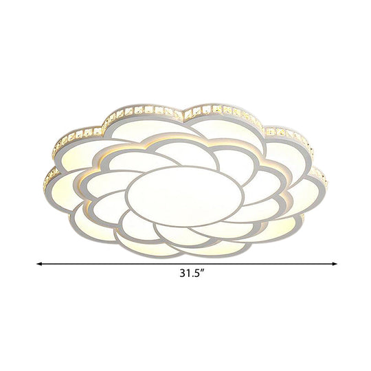 Blossom Large Flush Mount LED Crystal Accent Lamp - 31.5"/39" Wide, Warm/White Light