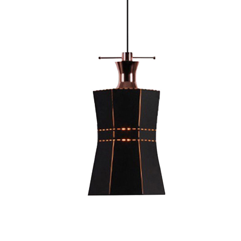 Modern Metal And Wood Pendant Light - Cylinder/Diamond Shade 1 Black/White