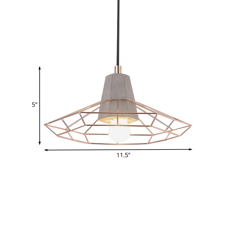 Lampe suspendue en forme de cage de style nordique - Cordon réglable, finition dorée