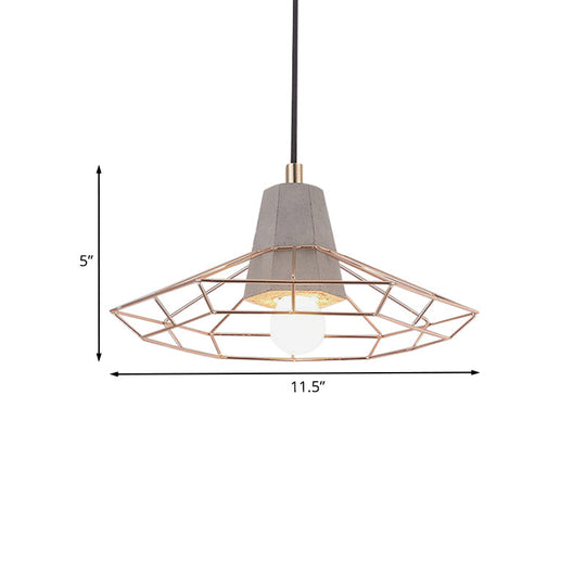 Lampe suspendue en forme de cage de style nordique - Cordon réglable, finition dorée