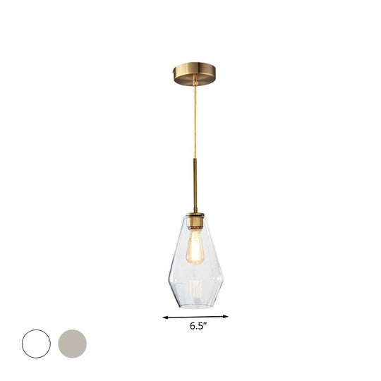 Modern 4.5"/9"/12" Wide Glass Shade Hanging Pendant Light with Brass Lamp Socket - Perfect for Office
