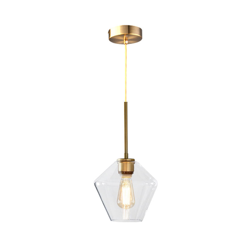 Modern 4.5"/9"/12" Wide Glass Shade Hanging Pendant Light with Brass Lamp Socket - Perfect for Office