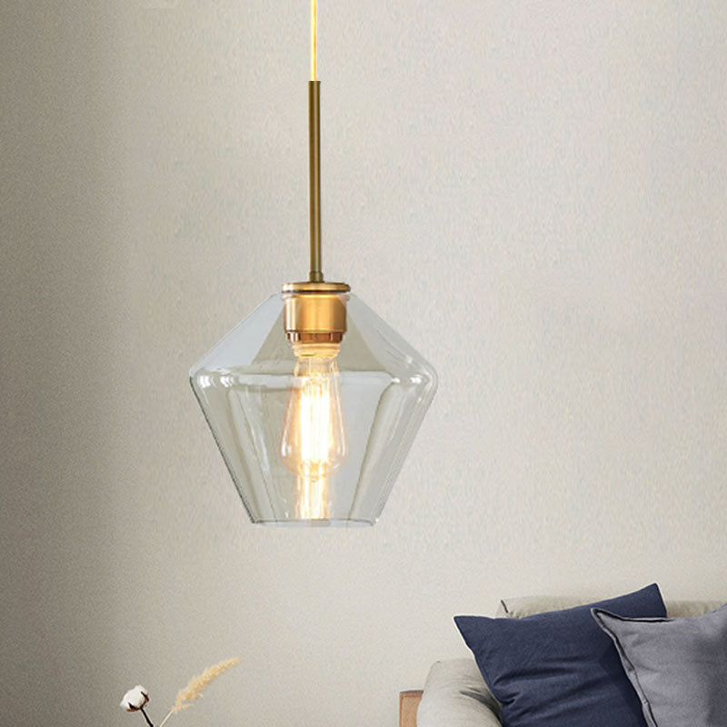 Modern 4.5"/9"/12" Wide Glass Shade Hanging Pendant Light with Brass Lamp Socket - Perfect for Office