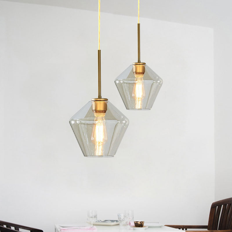 Modern 4.5"/9"/12" Wide Glass Shade Hanging Pendant Light with Brass Lamp Socket - Perfect for Office