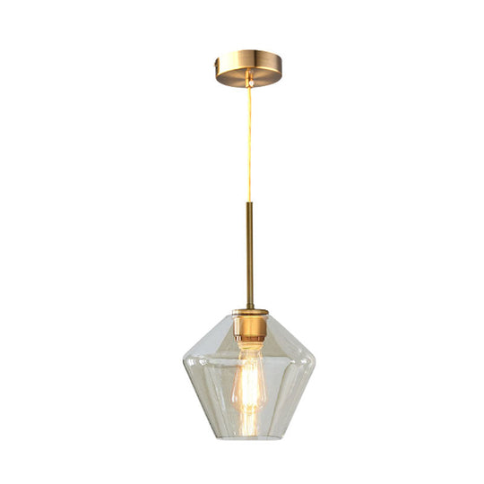 Modern 4.5"/9"/12" Wide Glass Shade Hanging Pendant Light with Brass Lamp Socket - Perfect for Office