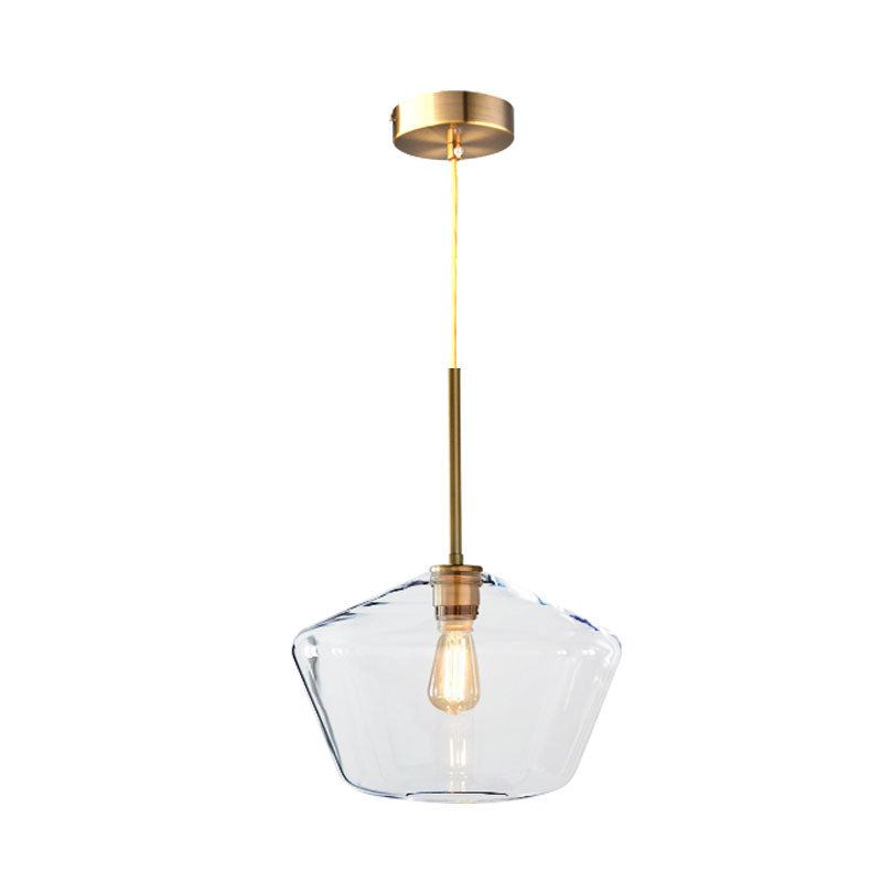 Modern 4.5"/9"/12" Wide Glass Shade Hanging Pendant Light with Brass Lamp Socket - Perfect for Office