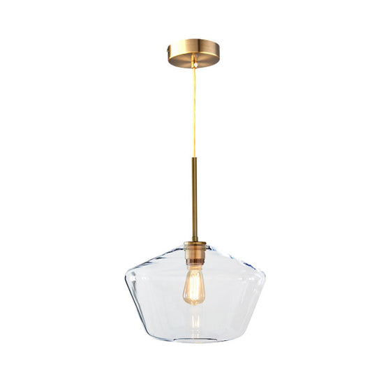 Modern 4.5"/9"/12" Wide Glass Shade Hanging Pendant Light with Brass Lamp Socket - Perfect for Office