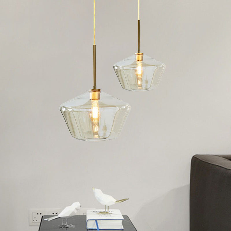 Modern 4.5"/9"/12" Wide Glass Shade Hanging Pendant Light with Brass Lamp Socket - Perfect for Office