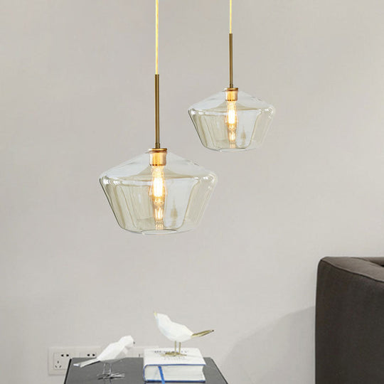 Modern 4.5"/9"/12" Wide Glass Shade Hanging Pendant Light with Brass Lamp Socket - Perfect for Office