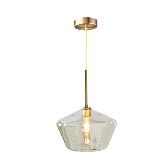 Modern 4.5"/9"/12" Wide Glass Shade Hanging Pendant Light with Brass Lamp Socket - Perfect for Office