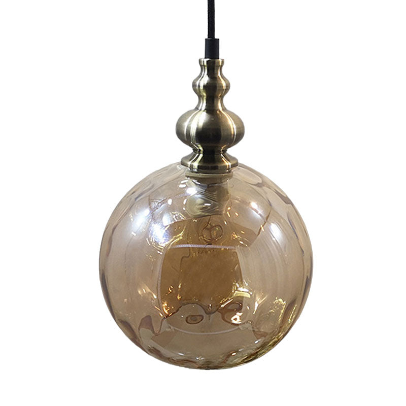 Suspension contemporaine en verre martelé pour cuisine de style boutique - Suspension globe à 1 ampoule