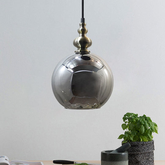 Suspension contemporaine en verre martelé pour cuisine de style boutique - Suspension globe à 1 ampoule