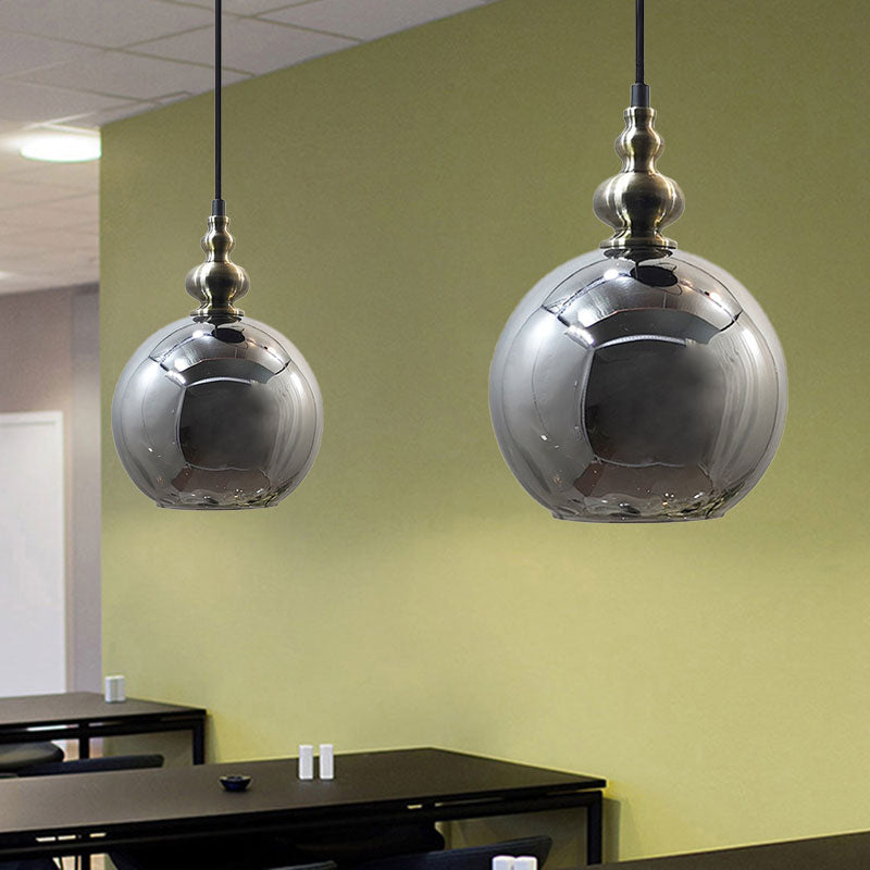 Suspension contemporaine en verre martelé pour cuisine de style boutique - Suspension globe à 1 ampoule