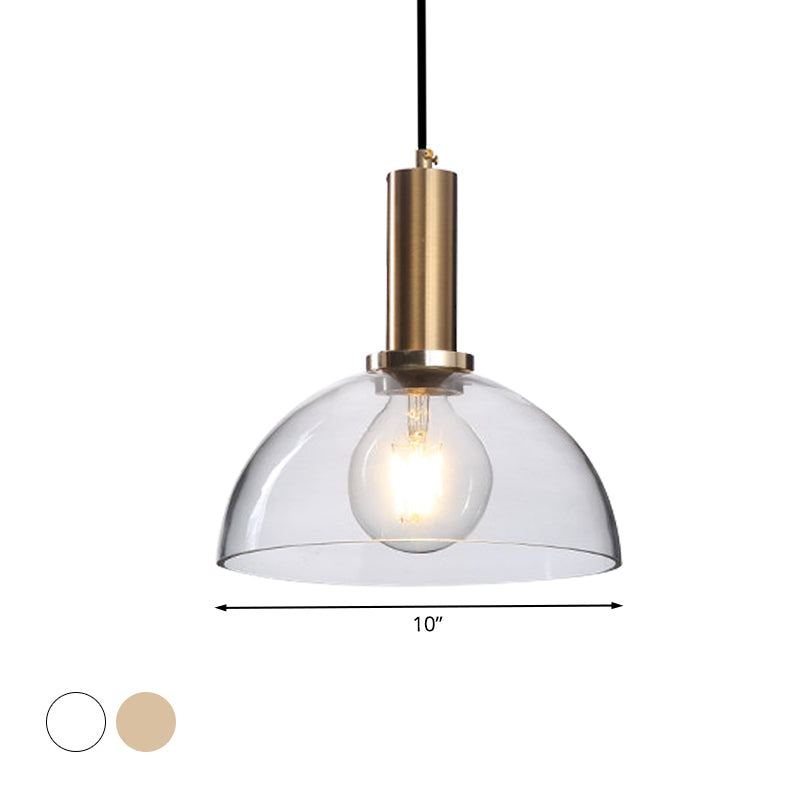 Modern Amber/Clear Glass Curved Shade Pendant Light for Living Room with Brass Lamp Socket
