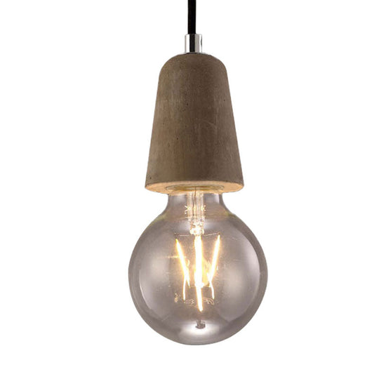 Minimalist Cement Hanging Pendant Light With Open Bulb - Ideal For Cafe And Restaurant