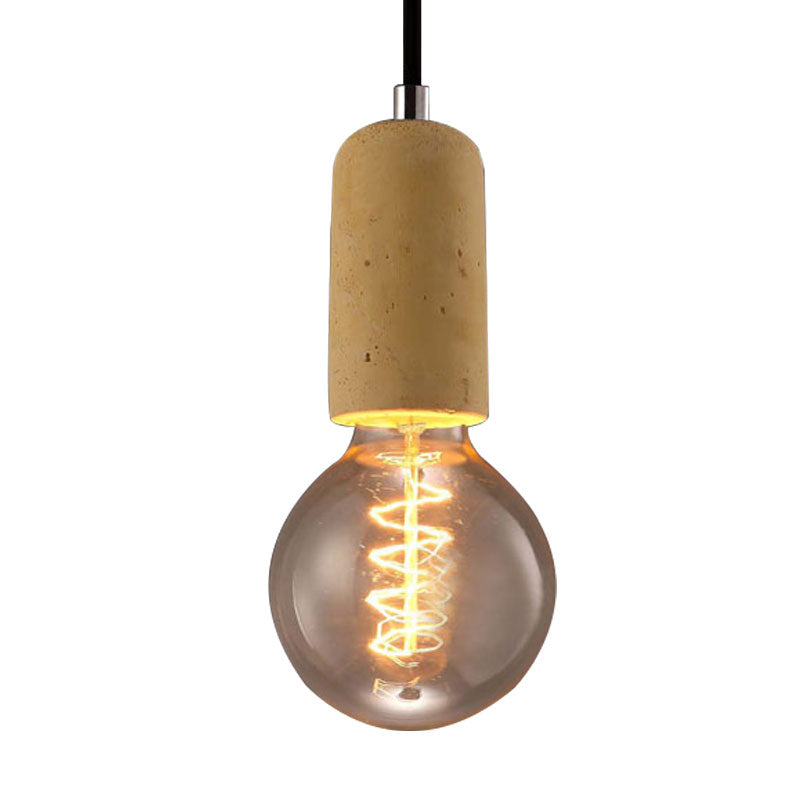 Cement Pendant Lamp - Open Bulb, Minimalist Style, 1-Light, Ideal for Cafes and Restaurants
