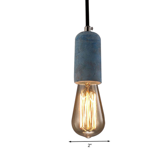 Minimalist Cement Hanging Pendant Light With Open Bulb - Ideal For Cafe And Restaurant
