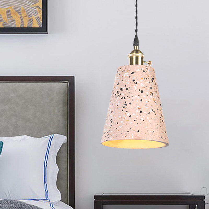 Contemporary Tapered Cement Pendant Ceiling Light For Cafes - 1-Light Hanging Lamp