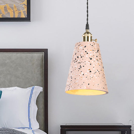 Contemporary Tapered Cement Pendant Ceiling Light For Cafes - 1-Light Hanging Lamp