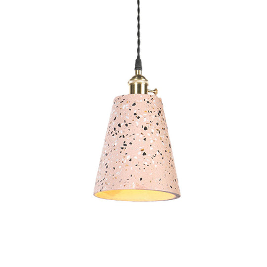 Contemporary Tapered Cement Pendant Ceiling Light For Cafes - 1-Light Hanging Lamp