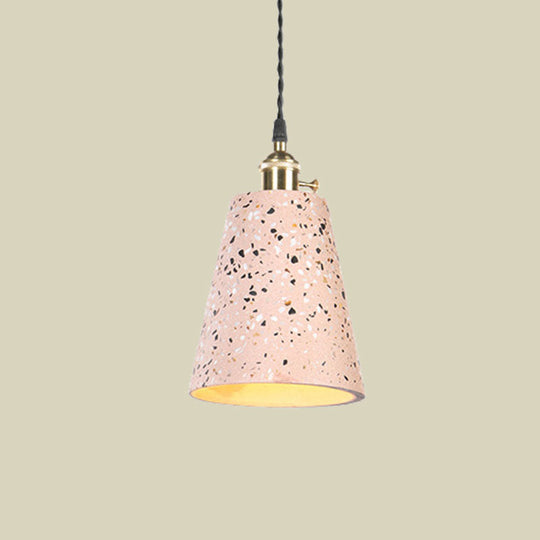 Contemporary Tapered Cement Pendant Ceiling Light For Cafes - 1-Light Hanging Lamp