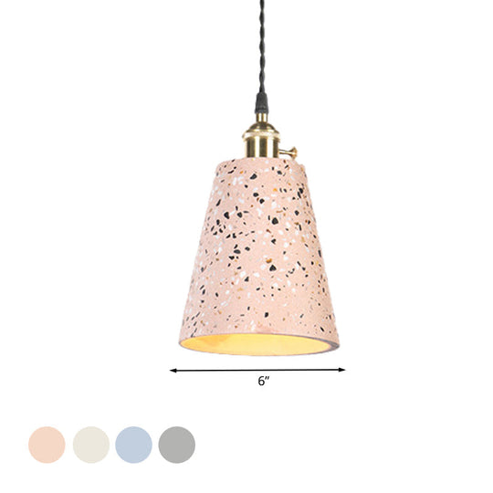 Contemporary Tapered Cement Pendant Ceiling Light For Cafes - 1-Light Hanging Lamp
