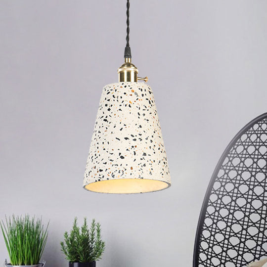Contemporary Cement Pendant Ceiling Light: Tapered Shade Hanging Light for Cafes