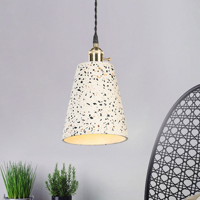 Contemporary Tapered Cement Pendant Ceiling Light For Cafes - 1-Light Hanging Lamp