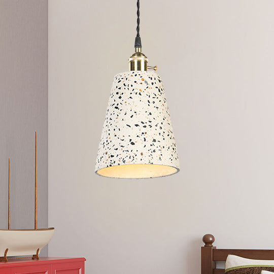 Contemporary Tapered Cement Pendant Ceiling Light For Cafes - 1-Light Hanging Lamp