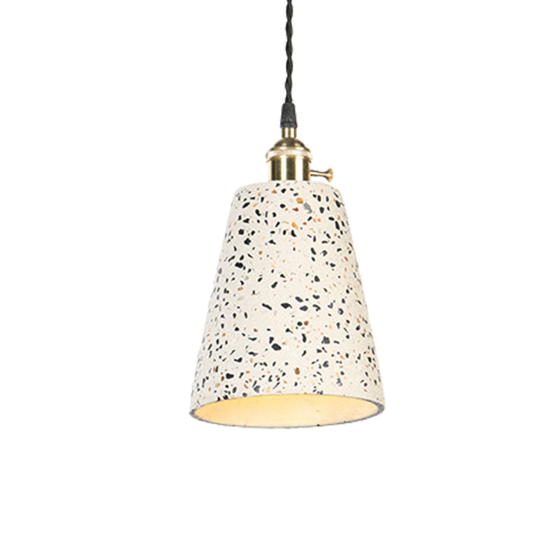 Contemporary Tapered Cement Pendant Ceiling Light For Cafes - 1-Light Hanging Lamp